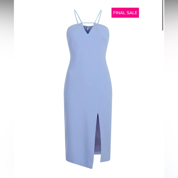 Halter periwinkle body con with slit dress - LIKELY - Picture 3 of 7